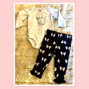 Carter's Baby Girl “Just Purrfect" 2-Piece Set ~ Size 9 Months